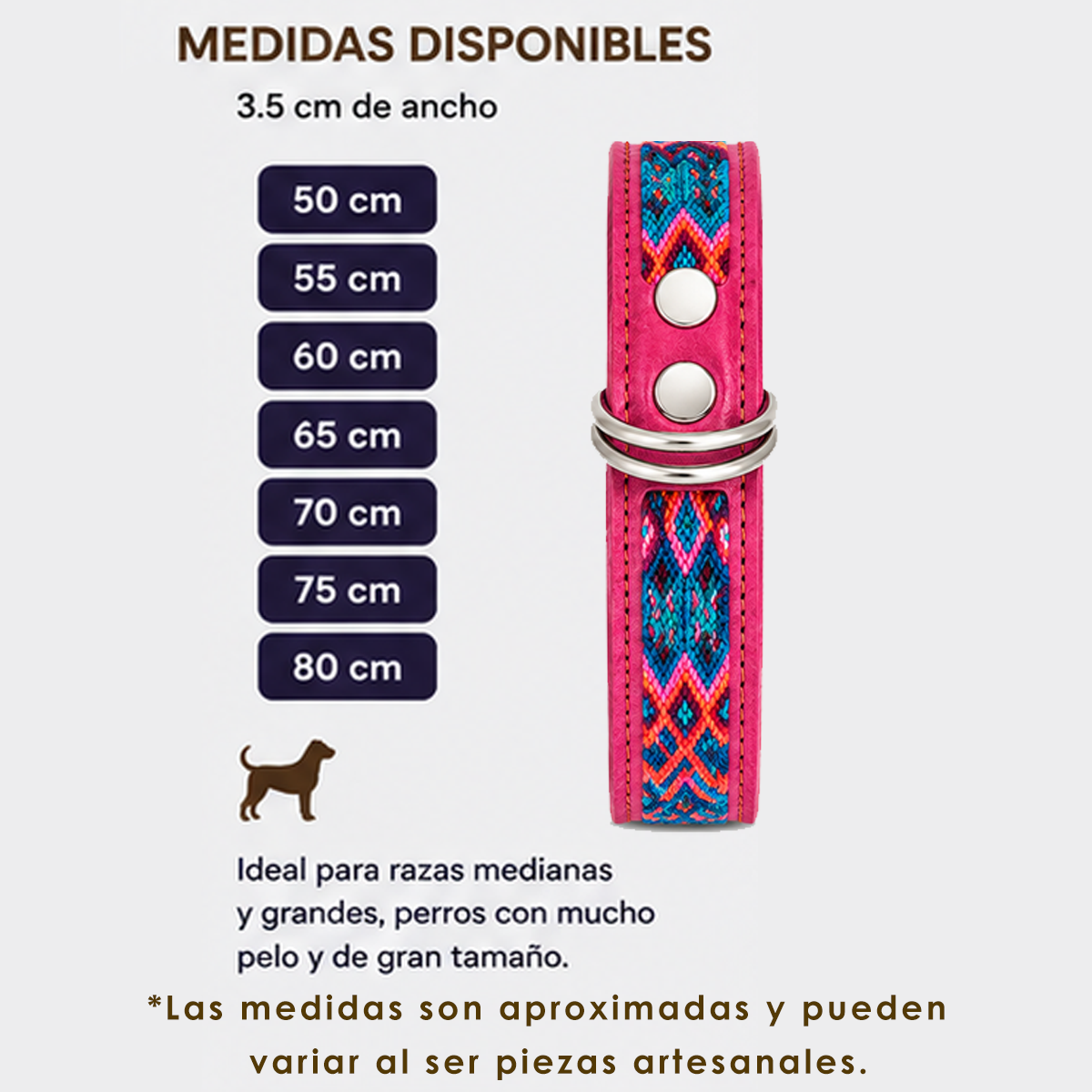 Collar para Perro Artesanal Simple 3.5 cm de ancho - Image 4
