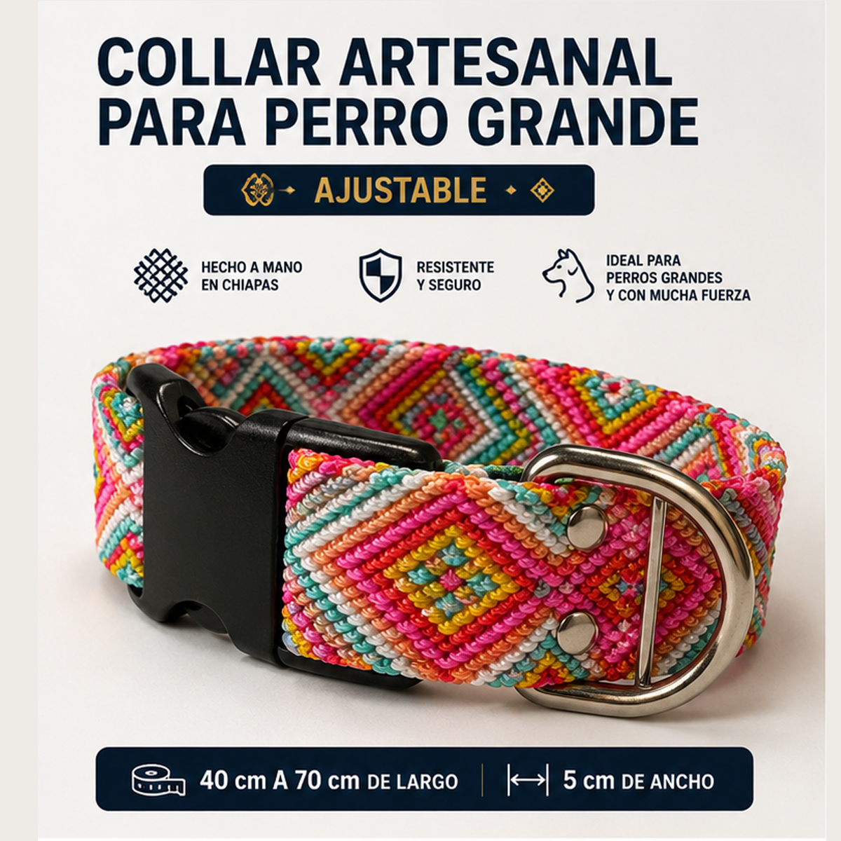 Collar para Perro Artesanal Ajustable Grande - Image 4